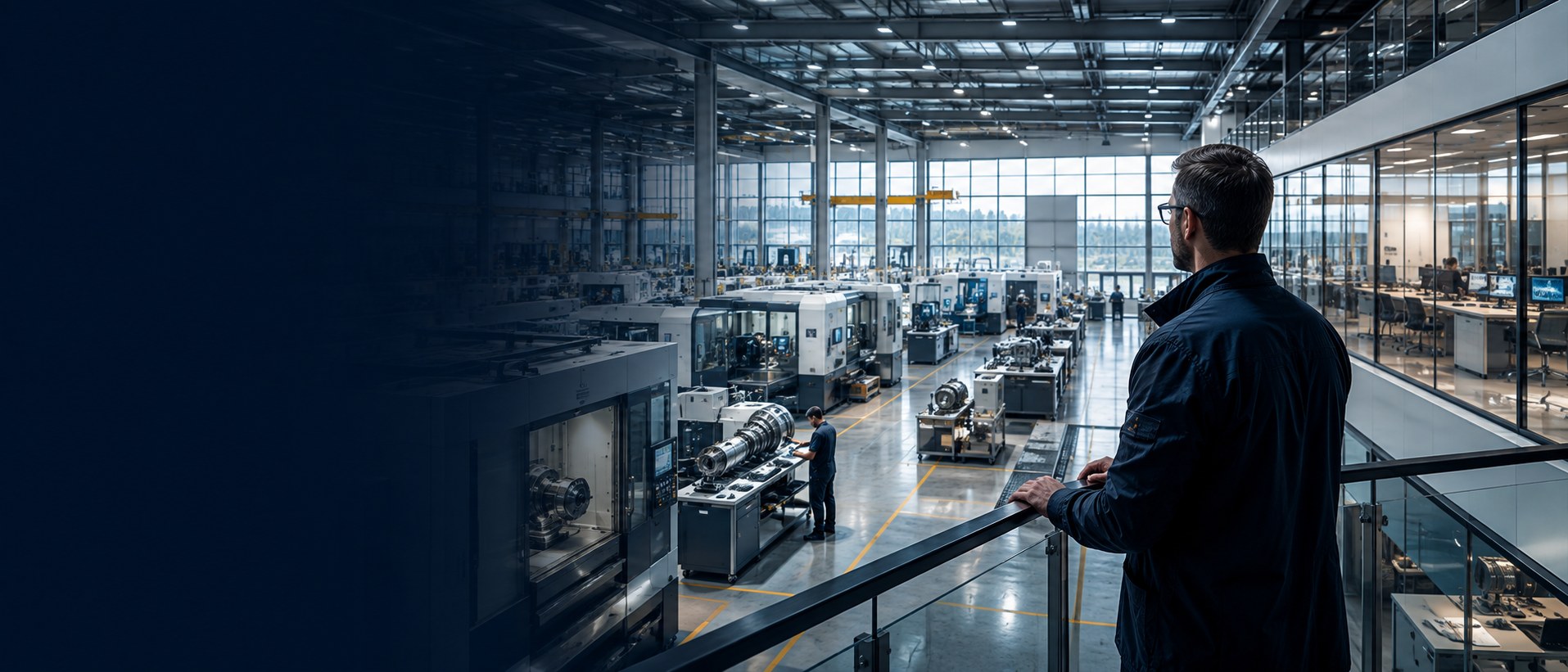 Engineers and operators working across a modern industrial environment