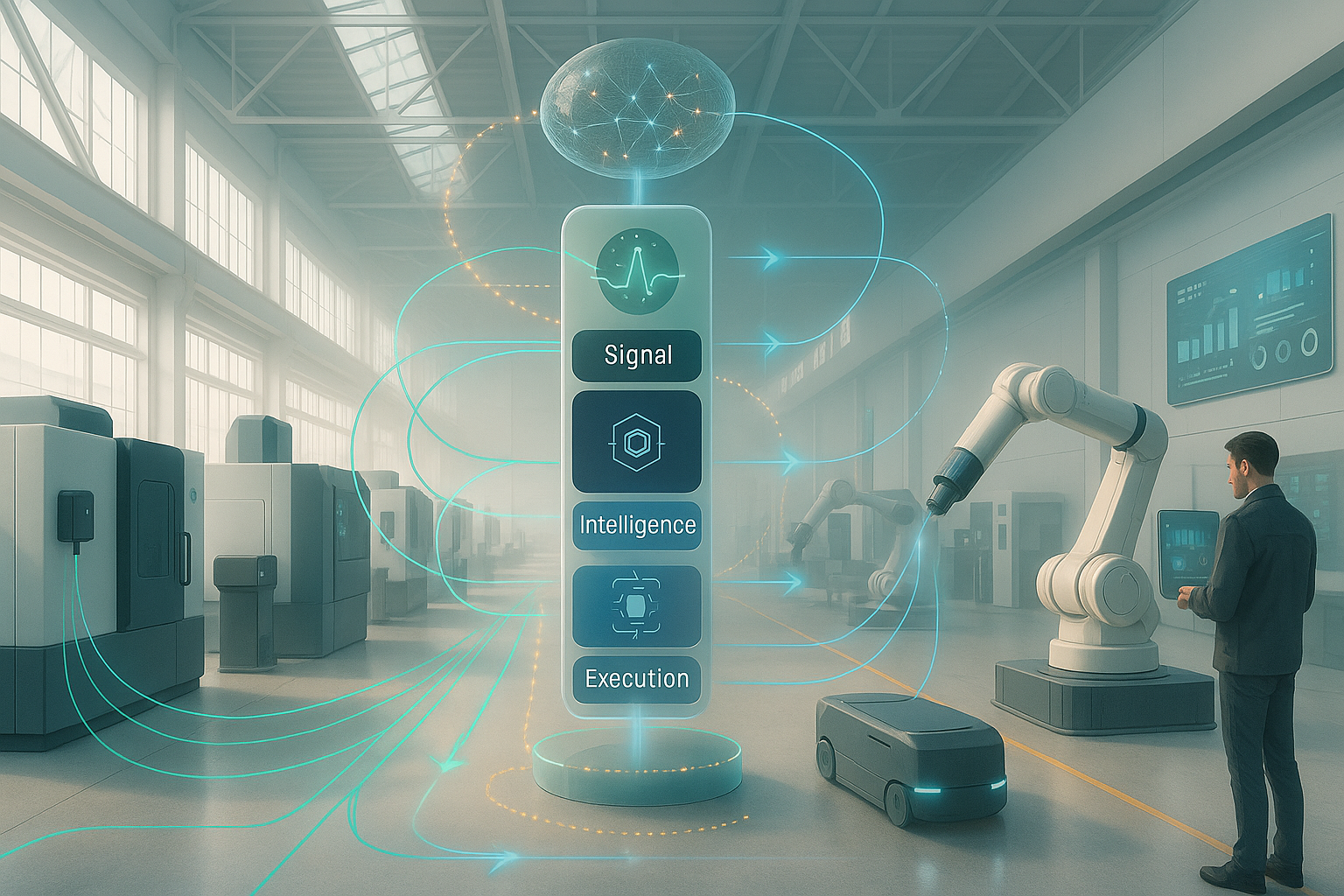 Tangerine industrial loop — signal, intelligence, execution